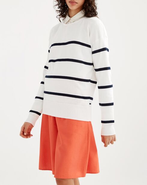 Pull rayé lait