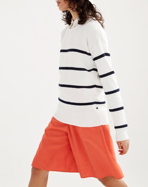 Pull rayé lait