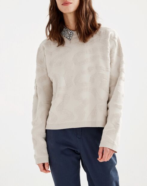 Pull à motifs bouclette sable