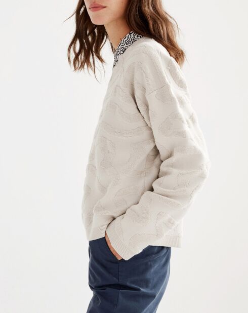Pull à motifs bouclette sable