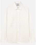 Chemise unie à poches lait