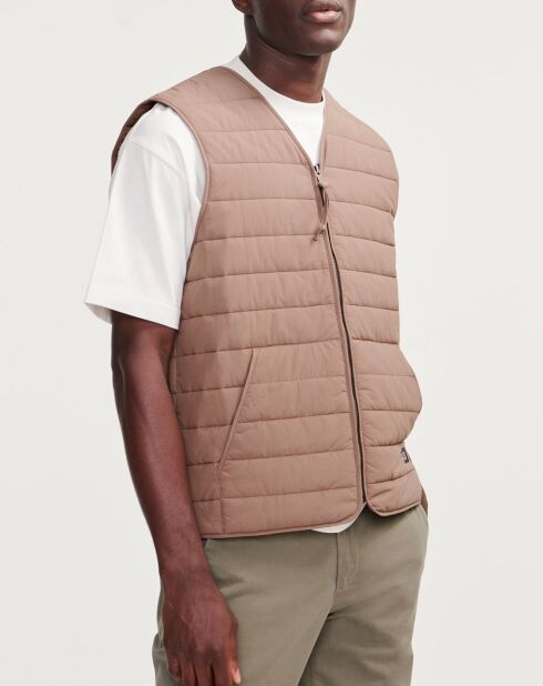 Veste sans manches matelassée cappuccino