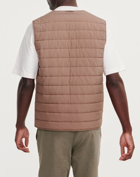 Veste sans manches matelassée cappuccino