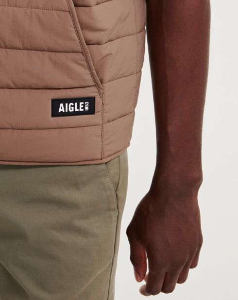 Veste sans manches matelassée cappuccino