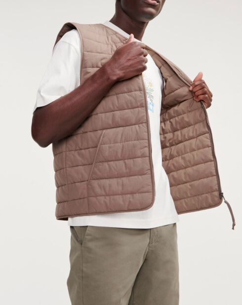 Veste sans manches matelassée cappuccino
