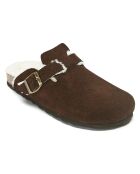 Sabots en Velours de cuir Noe marron