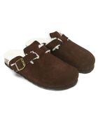 Sabots en Velours de cuir Noe marron