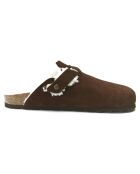 Sabots en Velours de cuir Noe marron