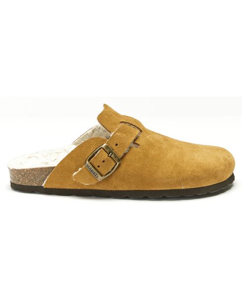 Sabots en Velours de cuir Noe  camel