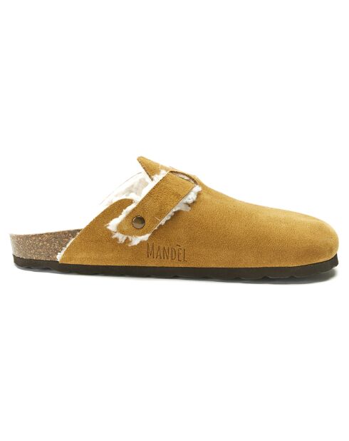 Sabots en Velours de cuir Noe  camel