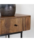 Console en manguier 2 tiroirs Iquitos naturel/noir - 80x35x80