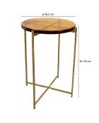 Meuble d'appoint Belli doré - 40.5xH.56 cm