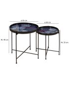 2 Tables Gela bleu/noir - H.35/40 cm