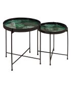 2 Tables Gela noir/vert - H.35/40 cm