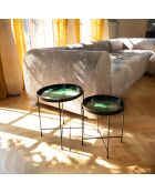 2 Tables Gela noir/vert - H.35/40 cm