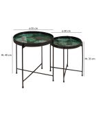 2 Tables Gela noir/vert - H.35/40 cm