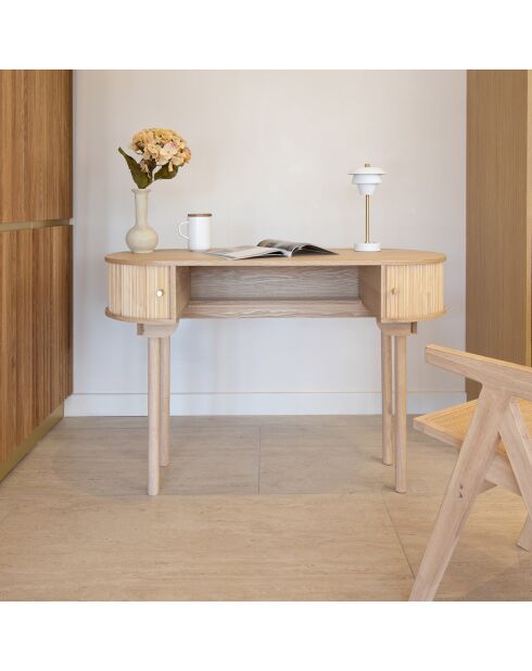 Schreibtisch Hector mit zwei Türen Natur - 120x50x80 cm