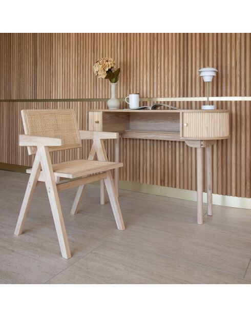 Schreibtisch Hector mit zwei Türen Natur - 120x50x80 cm