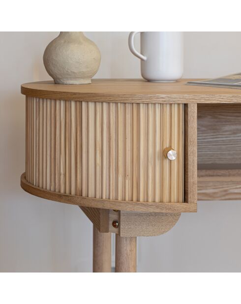 Schreibtisch Hector mit zwei Türen Natur - 120x50x80 cm
