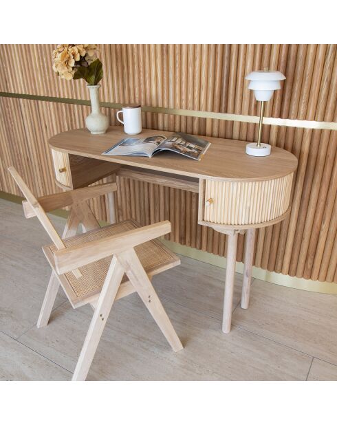 Schreibtisch Hector mit zwei Türen Natur - 120x50x80 cm