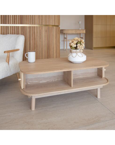 Tavolino da caffè naturale Hector - 105x55x40 cm