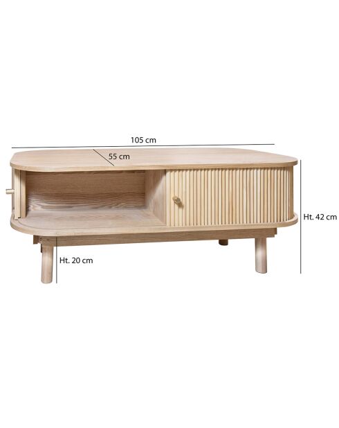 Table basse Hector naturelle - 105x55x40 cm