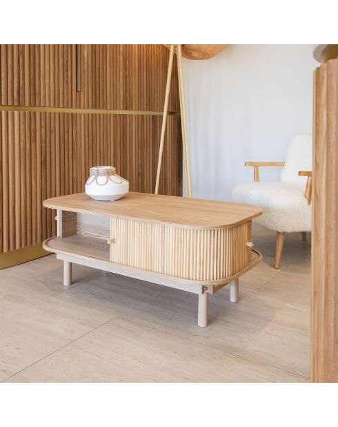 Tavolino da caffè naturale Hector - 105x55x40 cm