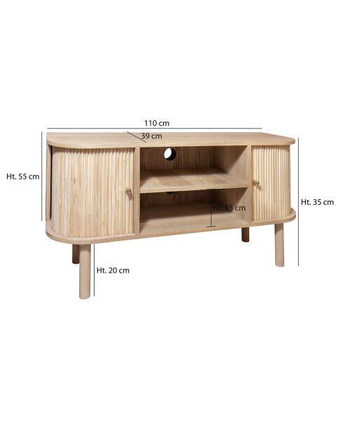 Meuble TV Hector naturel - 110x39x55 cm