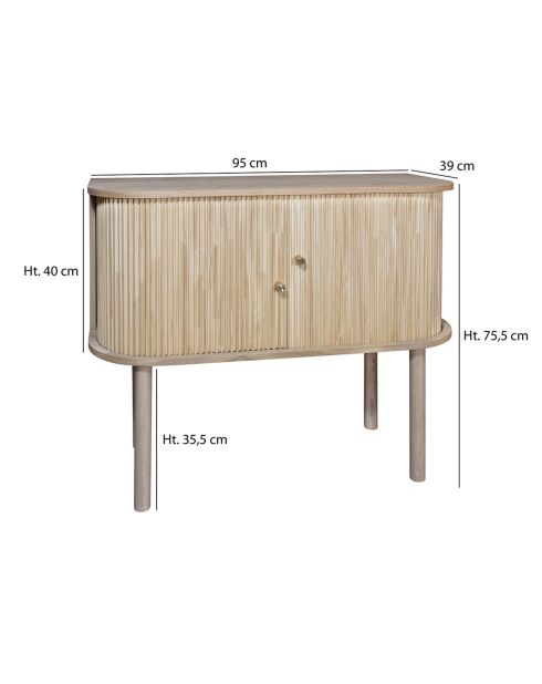 Bahut en bois de pin Hector naturel - 95x39x75 cm