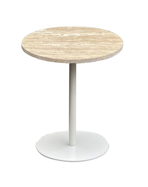 Meuble d'appoint Travi beige/blanc - 40x40x45 cm