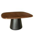 Table basse en manguier Oslo naturel/noir - 80x80x43 cm