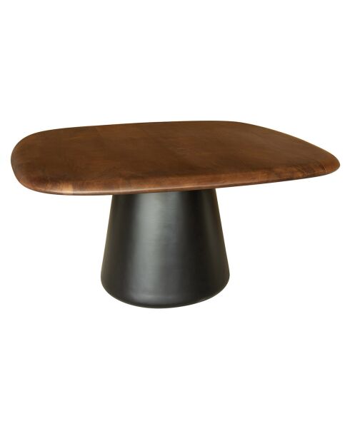 Table basse en manguier Oslo naturel/noir - 80x80x43 cm