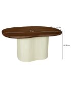 Table basse Bjorn blanc/naturel- 67x81x38 cm