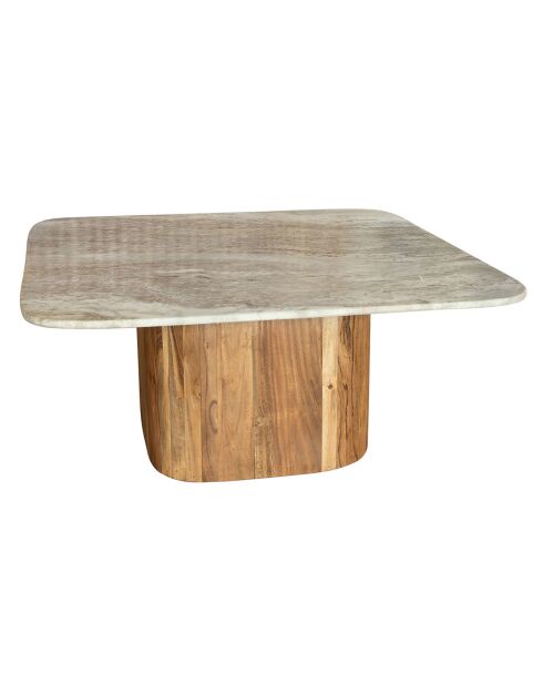 Table basse Bergen gris/naturel - 80x80x36 cm