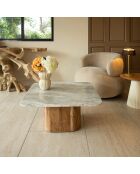 Table basse Bergen gris/naturel - 80x80x36 cm