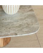 Table basse Bergen gris/naturel - 80x80x36 cm