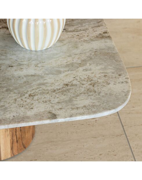 Table basse Bergen gris/naturel - 80x80x36 cm