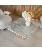 Table basse Bergen gris/naturel - 80x80x36 cm