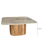 Table basse Bergen gris/naturel - 80x80x36 cm