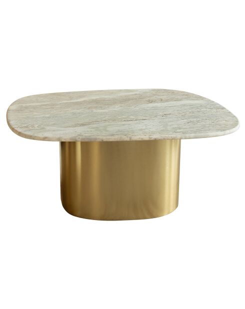 Table basse Fedje beige/doré - 80x73x33 cm