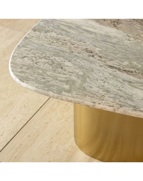 Table basse Fedje beige/doré - 80x73x33 cm