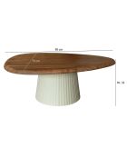 Table basse Malmo blanc/naturel - 90x73x33 cm