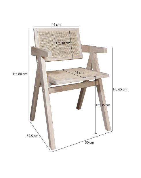 Chaise de bureau Hector naturelle - 50x52x80 cm