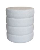 Pouf tissu teddy Malo blanc - 35x35x40 cm