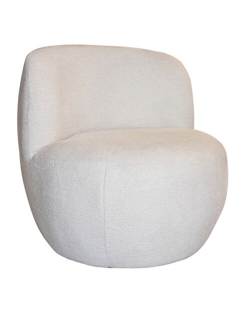 Fauteuil en tissu bouclette Malo écru - L.74xH.72xP.73 cm