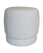 Pouf en tissu bouclette Malo blanc - 41.5x41.5x40 cm