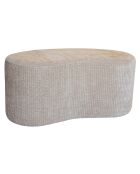 Banc en Velours Côme beige - 80x43x36 cm