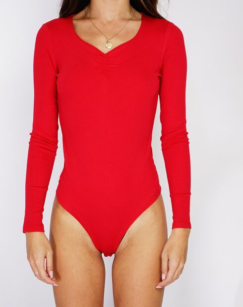 Body en Soie mélangée Madelaine rouge