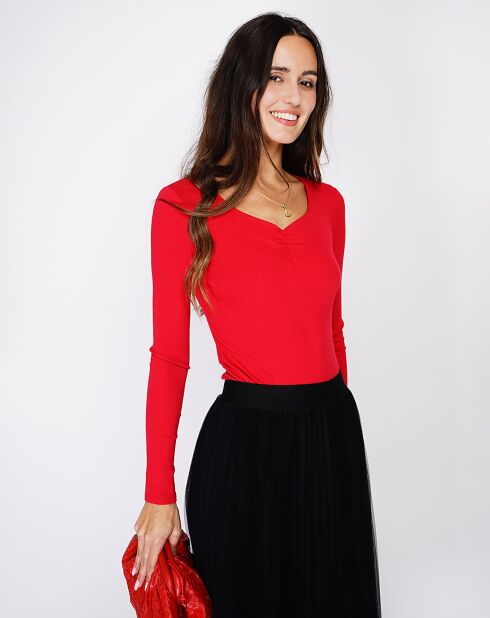Body en Soie mélangée Madelaine rouge