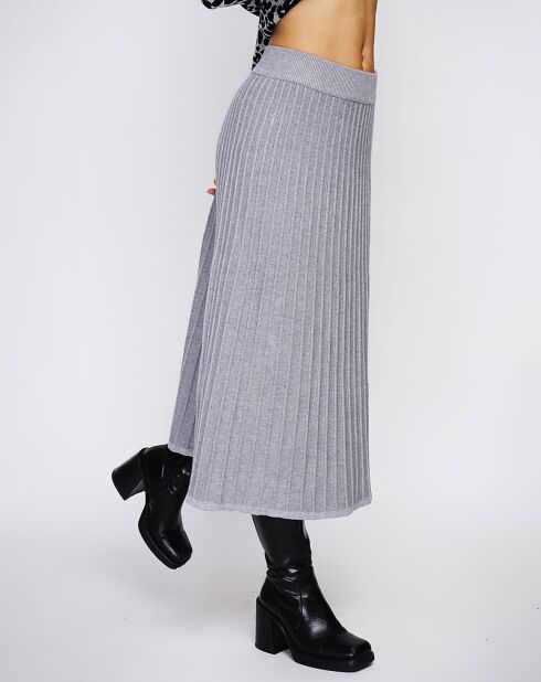 Gonna Peneloppe grigia in misto cachemire